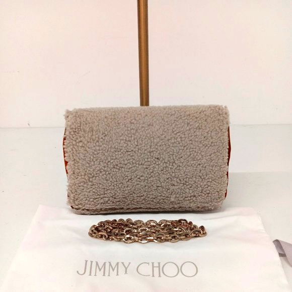 Jimmy Choo Carolina Shearling Shoulder Bag - Cream Multi - Picture 3 of 16